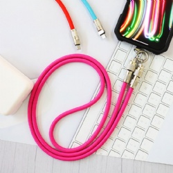 Mobile phone lanyard charging cable